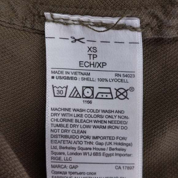 Gap Olive Green Drawstring Snaps Flap Pockets Casual Army Vest Z9 - Picture 6 of 7